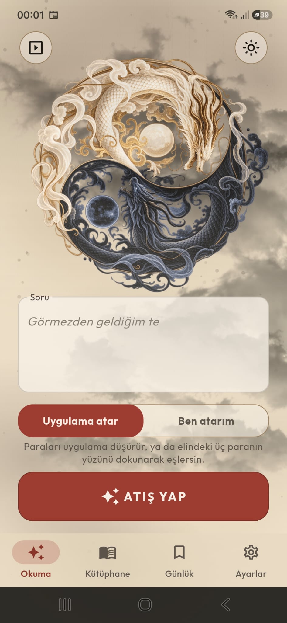 I Ching ana ekranı.